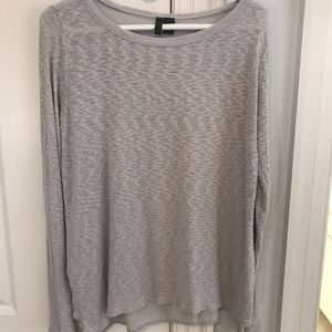 long-sleeved sweater top with shear back